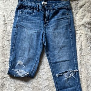 JCrew distressed and cropped Jean